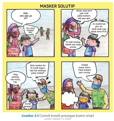 Gambar 2.5 Contoh komik potongan (comic strip) Menyajikan Komik Potongan (Comic Strip), Bahasa Indonesia Kelas X Kurikulum Merdeka